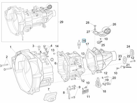 Reverse switch on gearbox Porter Multitech 1.3 E5 + E6 + D120 Diesel 1.2