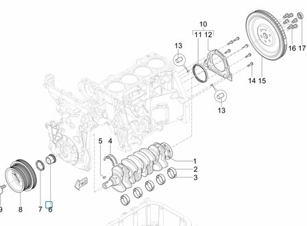 Krukastandwiel voorzijde motor Porter Multitech 1.3 E6 + NP6 1.5