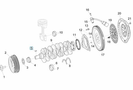 Wedge  - cranckshaft gear Porter Multitech 1.3 E6 + NP6 1.5