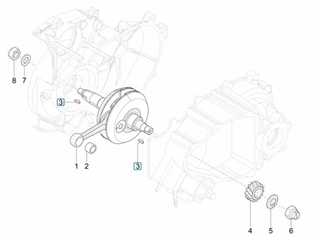 Cranckshaft wedge Ape50 + Calessino 200 + Apecar P501-P601