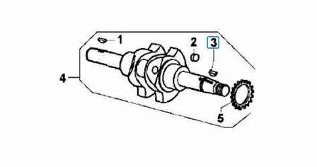 Krukas spie  Ape Calessino + Ape Classic + ApeTM + P2  422cc Diesel - Koppelingszijde