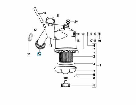 Luchtfilterslang / inlaatbuis Calessino + Ape Classic 422cc diesel