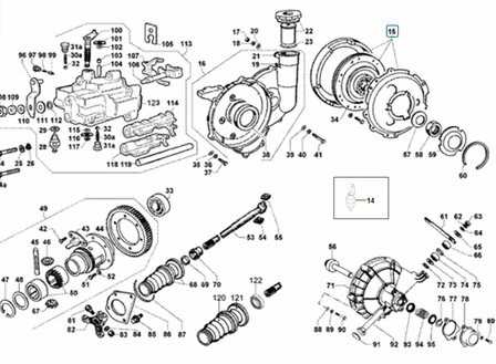 Complete clutch Calessino + Ape Classic + ApeTM + Vespacar P2  422cc Diesel