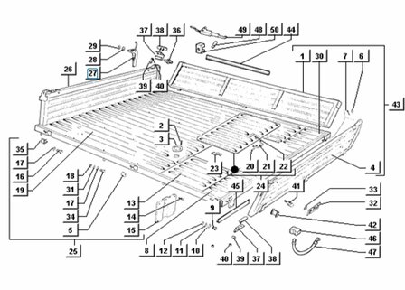 Closing hook cargo space ApeTM + Vespacar P2 - P3 - Right 