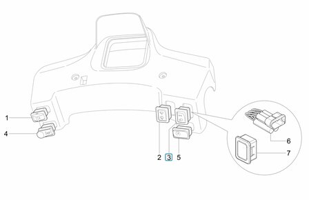 Light switch Piaggio ape50 - imitation