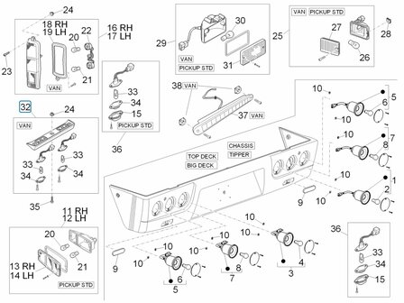 License plate light Diahatsu / Porter - VAN