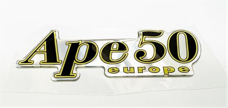 Logo &#039;Ape50&#039; op voorfront Ape50