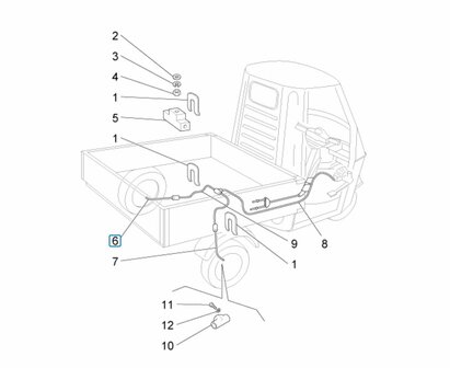 Rear brake line Ape50 - Left