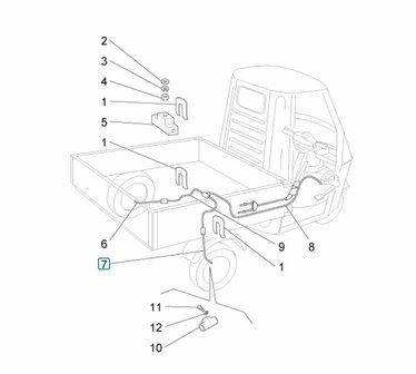 Rear brake line Ape50 - Right