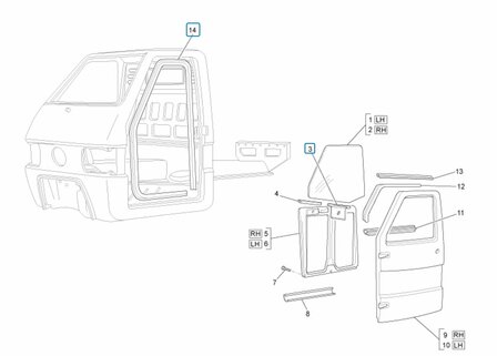 Door gasket ApeTM + Vespacar P2 + Ape Classic + Apecar P501-P601