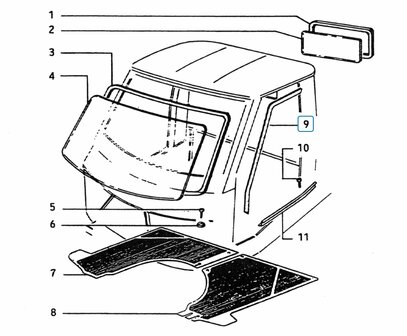 Door gasket ApeTM + Vespacar P2 + Ape Classic + Apecar P501-P601