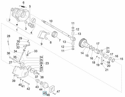  Drive shaft cover gearbox side Ape50