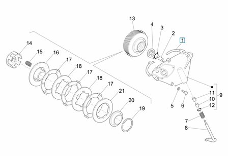 Gasket for clutch cover Ape50 (version with oilpump)