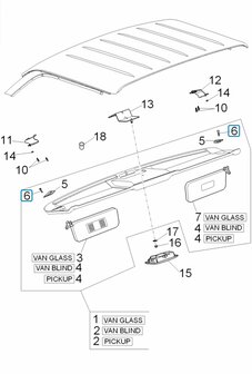 Self-tapping screw mouting assmbly sun visor holder / cabin light Porter