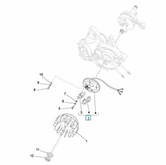 Ontstekingsspoel compleet ApeTM + Vespacar P2 + Apecar P501-P601 - imitatie