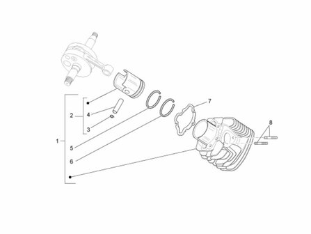 Piston ring set ApeTM + Vespar P2 + Apecar P501-P601 - 68mm - imitation