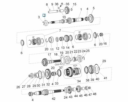 Kogellager ingaande as versnellingsbak Porter Multitech 1.3 E5 + E6 + D120 1.2