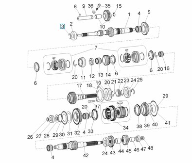 Locking clip input shaft gearbox Porter Multitech 1.3 E5 + E6 + D120 1.2