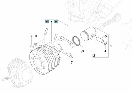  Threaded rod - exhaust mounting Ape 50 