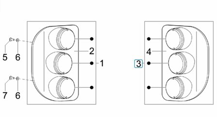 Achterlicht unit Calessino - Rechts (Blauw)