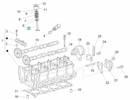 Inlet valve cilinder head Porter Multitech 1.3 E5