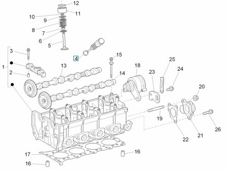 Outlet valve cylinder head Porter Multitech 1.3 E5