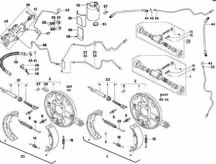 Front wheel brake cilinder Ape Classic + Calessino Diesel