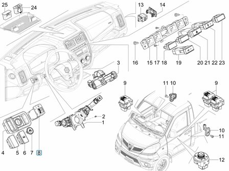 Adjustment control unit headlights Porter NP6 1.5