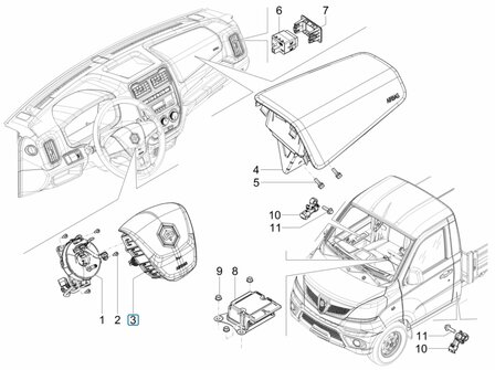 Airbag bestuurder Porter NP6 1.5