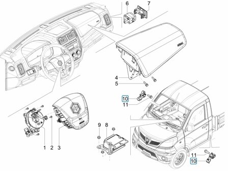 Zijdelingse impact sensor airbag Porter NP6 1.5