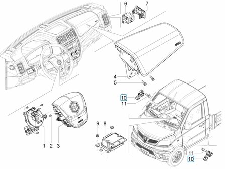 Lateral impact sensor airbag Porter NP6 1.5