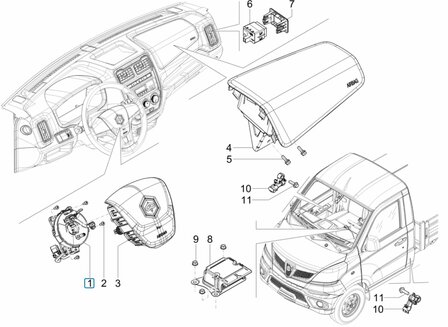 Spiral cable  / activator airbag driver Porter NP6 1.5