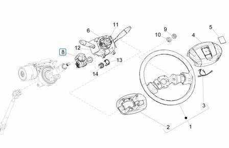 Ignition lock / switch unit Porter Update + Multitech 1.3 E5 + E6 + D120 1.2