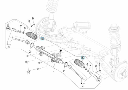 Steering rack - housing cover Porter NP6 1.5 - Right