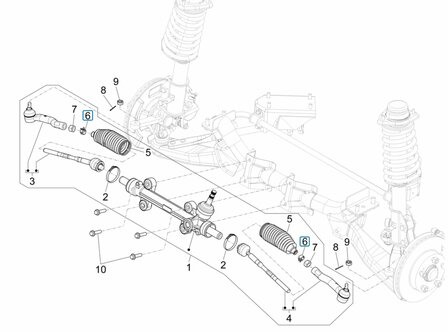 Mounting clamp small coversteering rack - housing  Porter NP6 1.5