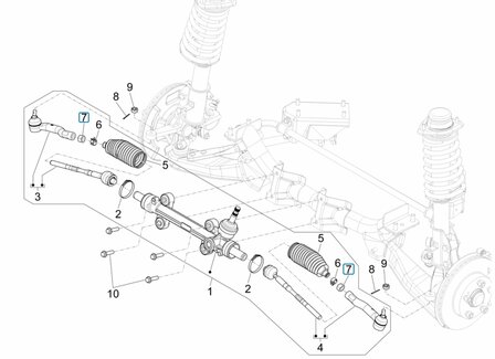 Adjusting nut - ball joint on steering rod Porter NP6 1.5