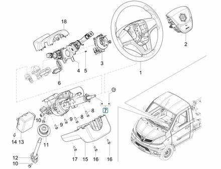 Steering column with power steering unit Porter NP6 1.5