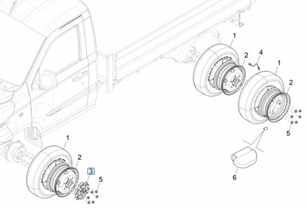 Front wheel cover Porter NP6 1.5 - Twin wheel version