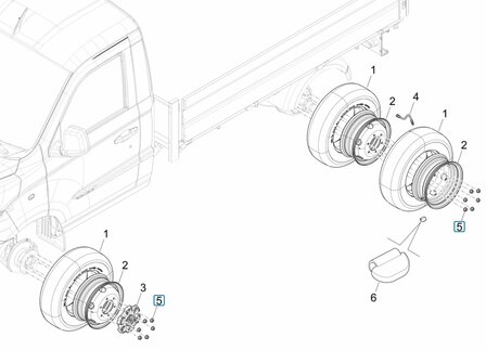 Wheel nut Porter NP6 1.5 - Twin wheel version