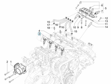 Fuel injector rail Porter NP6 1.5