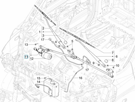 Wiper mechanism windscreen Porter NP6 1.5