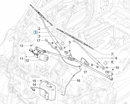 Wiper arm windscreen Porter NP6 1.5 - Right