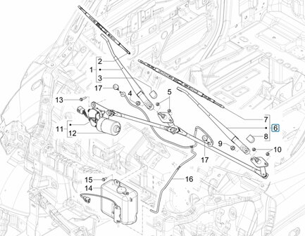 Wiper arm windscreen Porter NP6 1.5 - Left