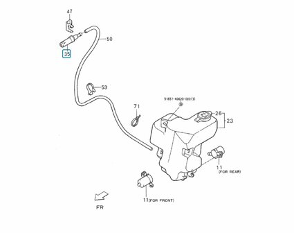 Nozzle windscreen washer - all models Daihatsu / Porter 