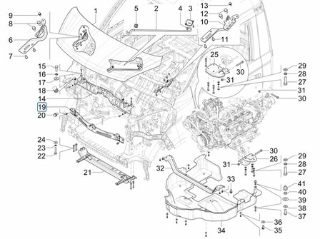 Crossbar above front bumper Porter NP6 1.5