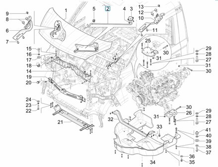  Support rod to hold open bonnet Porter NP6 1.5