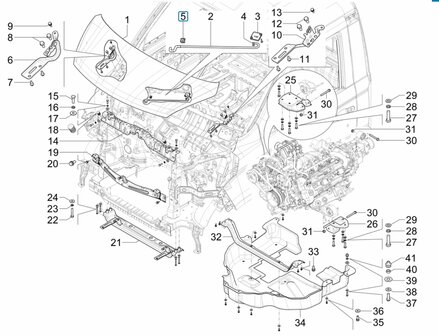 Klem steunstang motorkap Porter NP6 1.5