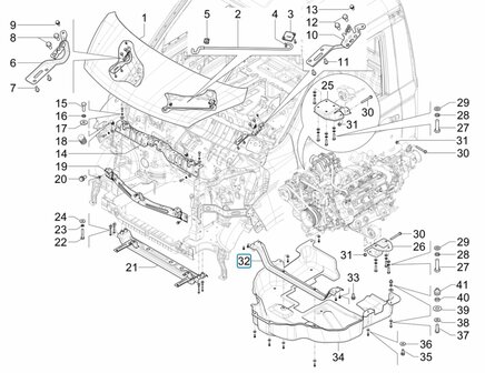 Beschermbalk motorblok Porter NP6 1.5