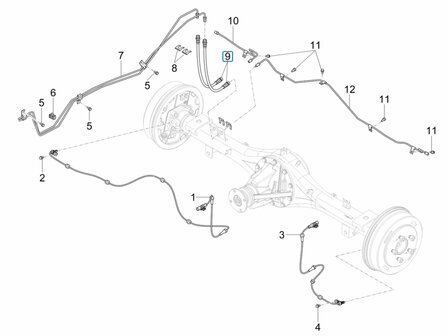 Brake hose near rear axle Porter NP6 1.5