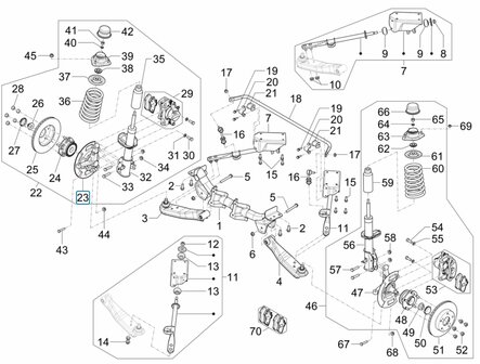 Wheel hub - housing front wheel Porter NP6 1.5 - Right 